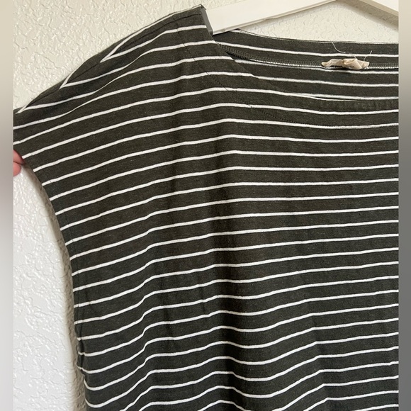 Eileen Fisher Hemp Organic Cotton Striped Sleeve Top - Picture 2 of 7